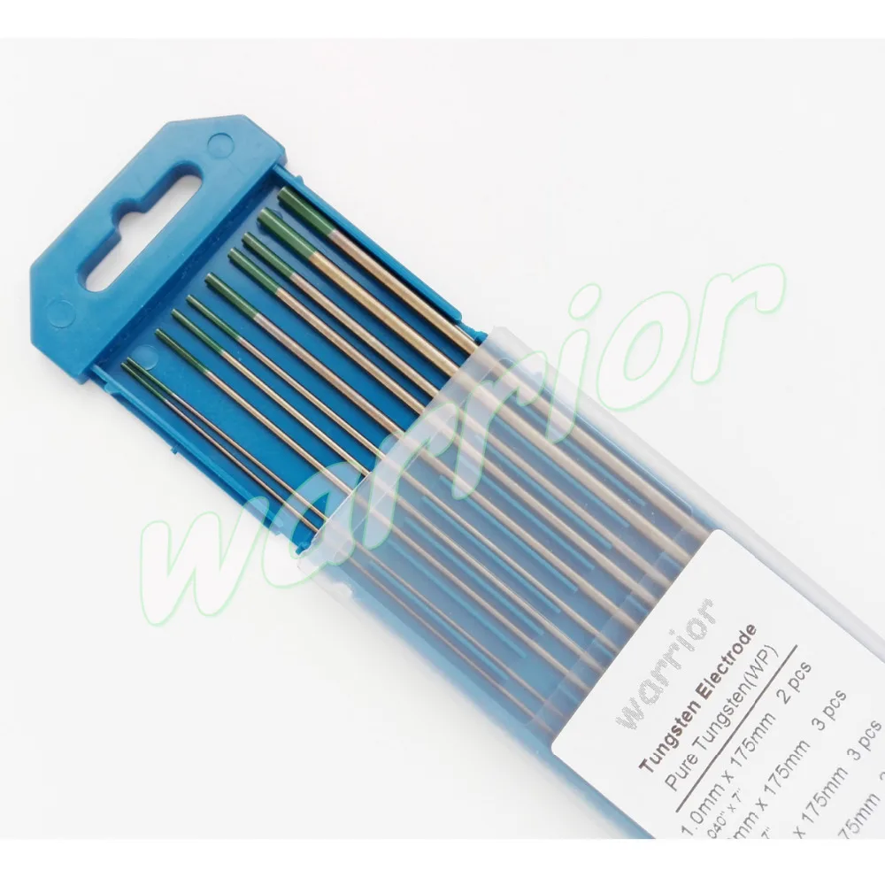 Green Tips  1.0&1.6& 2.4 &3.2mm WP Pure Tungsten Electrodes For TIG Welding 175mm Kit