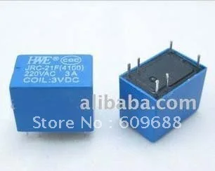 

Miniature PCB relay JRC-21F 4100 3V blue 6 pins 100PCS