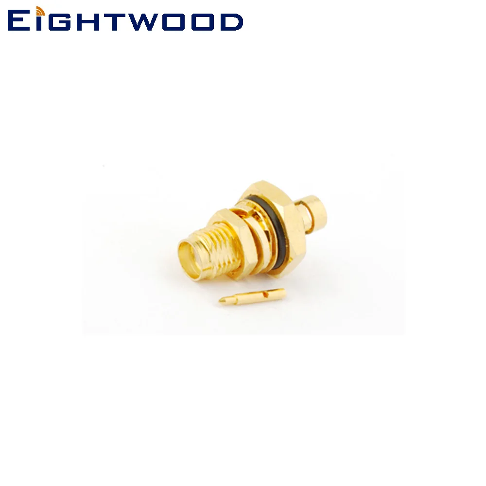 

Eightwood 5PCS RP SMA Solder Jack Male RF Coaxial Connector Adapter Bulkhead With O-Ring for Semi-Rigid .141" RG402 Cable