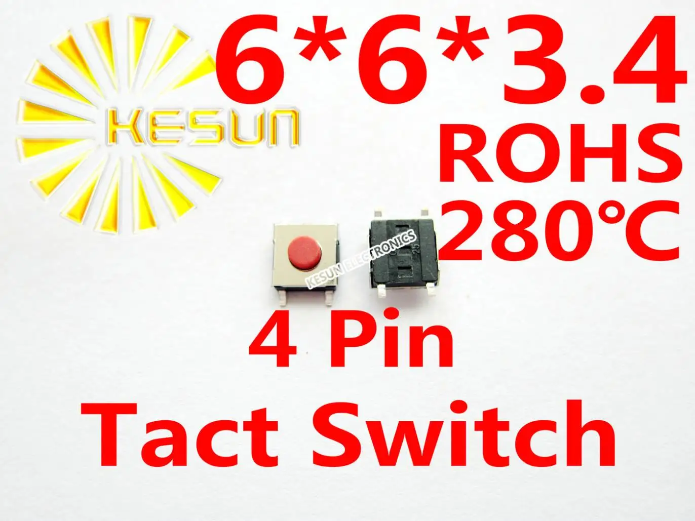 

FREE SHIPPING 1000PCS SMT 6X6X3.4MM 4pin Tactile Tact Push Button Micro Switch Momentary ROHS