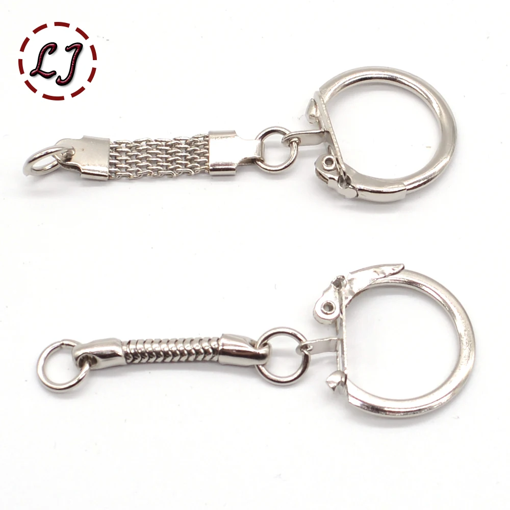 New arrived 10pcs/lot silver color Metal Key Rings buckle 60mm Long Split Rings for KeyChains accessories