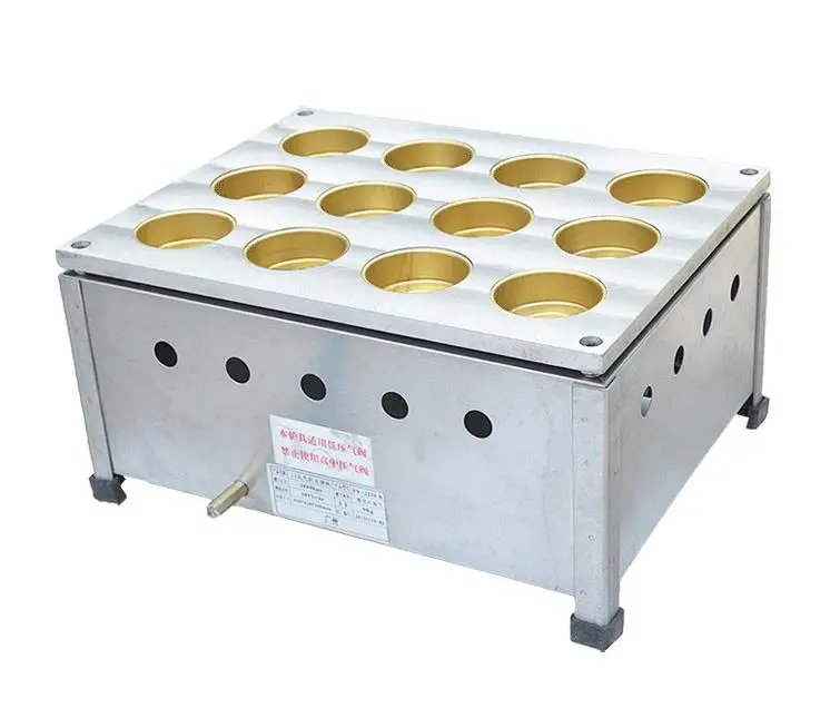 12 Holes Commercial Waffle Maker Red Bean Cake Maker Electric Gas Obanyaki Maker Smokeless Copper Plate Snack Making Machine