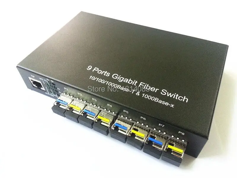 8*GIGA SFP+1*10/100/1000M TX ethernet fiber Switch 8*1310/1550nm 1000M SFP optical transceiver