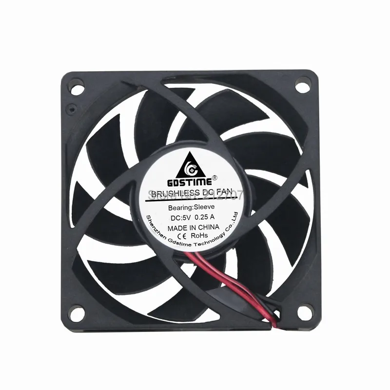 

10Pcs Gdstime 70mm 70mm x 70mm x15mm 7015 2Pin Brushless DC 5V Cooler Fan PC