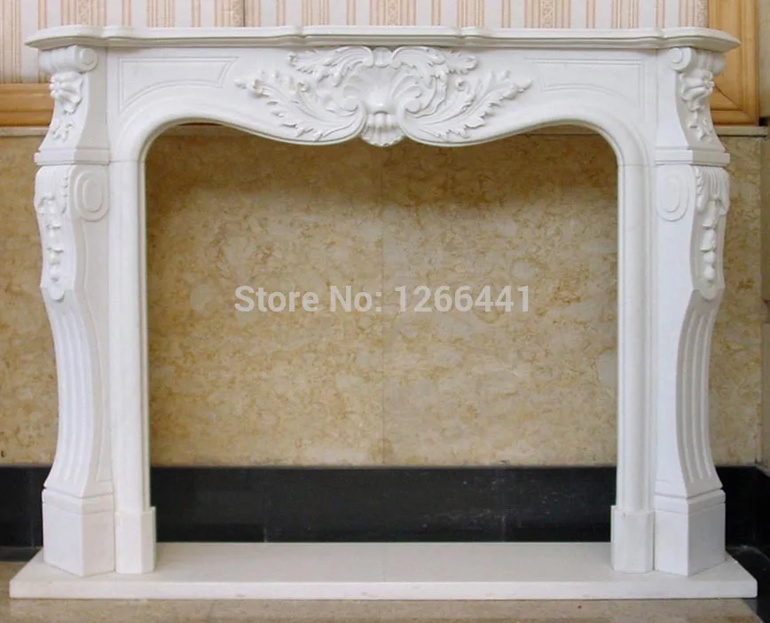 Carved Stone Fireplace Mantel Surround Custom Made Classic French Style Marble Carving Furniture