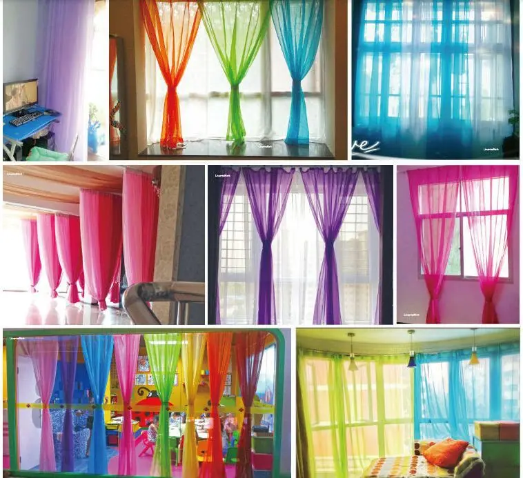 2 panels 140cm*245cm Hot Pair Europe Gauze Tulle sheer curtains Net Voile Ready made Curtain For living room windows