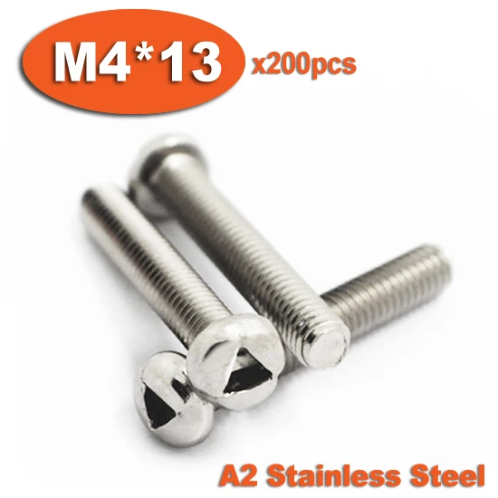 200pcs DIN7985 M4 x 13 A2 Stainless Steel Triangle Slot Pan Head Tamper Proof Security Screw Screws