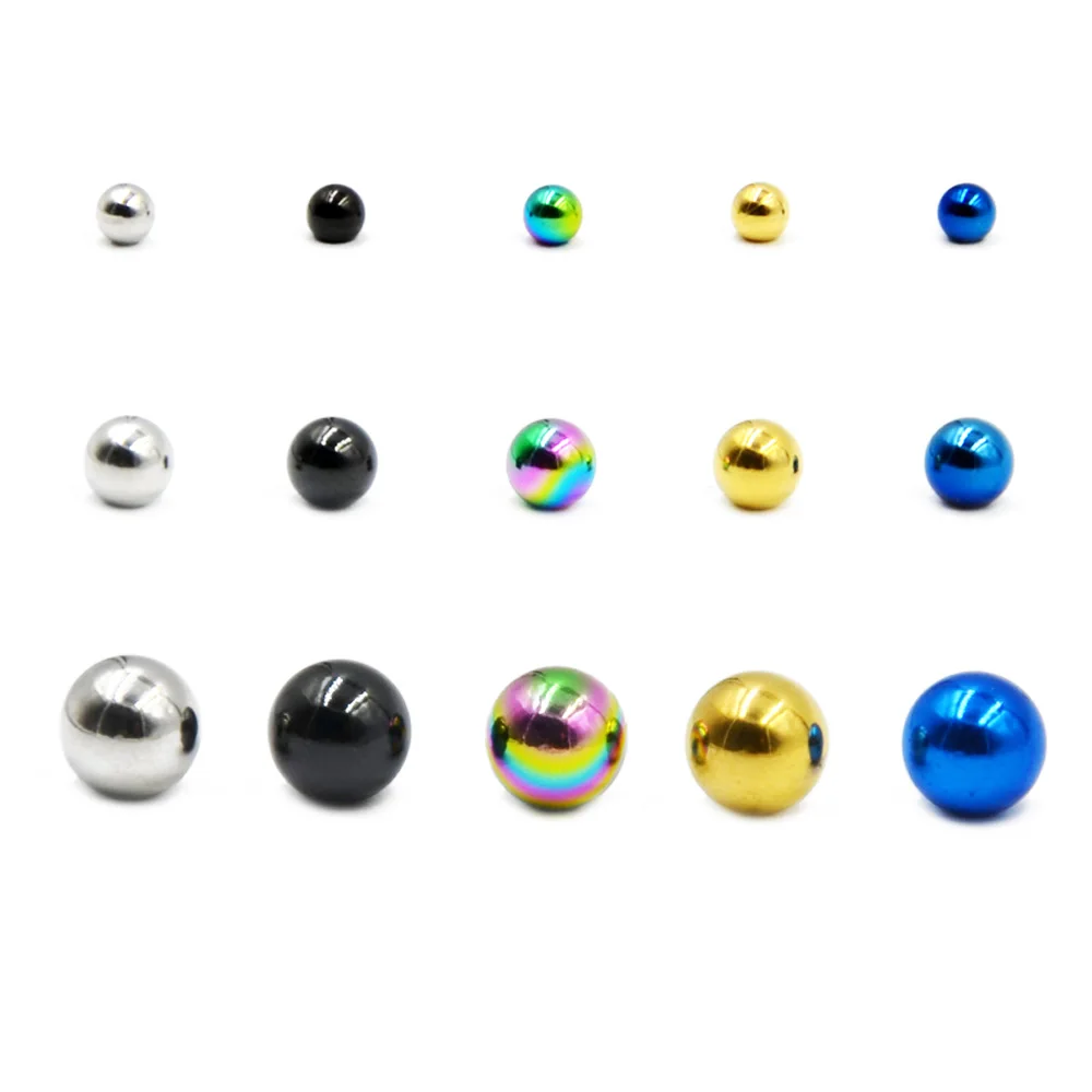 10Pcs/Lot 12G 14G Titanium Screw Balls Accessories Body Jewelry Rings Lip Nipple Pircings Eyebrow Piercings Stretcher Rings