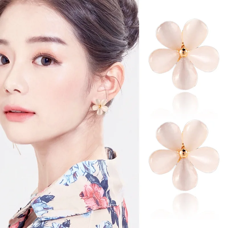 JIOFREE NEW Fashion Flower Opal Clip on Earrings Without Piercing for Women Jewelry Wholesale