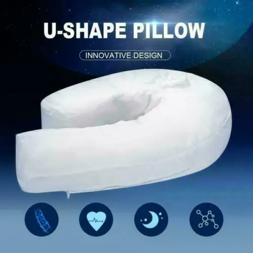 U Shaped Pillow Side Sleeper Pillows Neck & Back Pillow Hold Neck Spine Protection Cotton Pillow Cushion