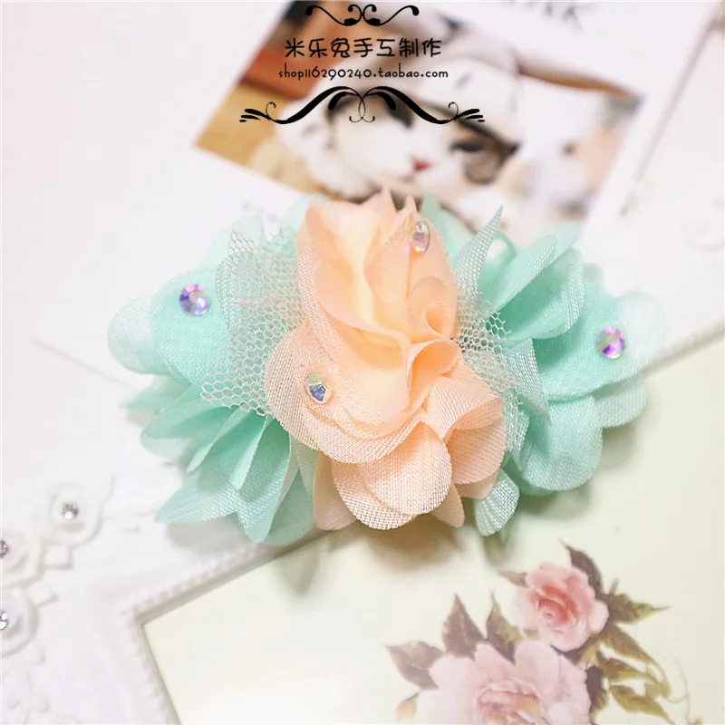 Pet Big flower hairpin Yorkshire butterfly knot hair ornament Teddy Maris hair clip Pet accessories 10pcs