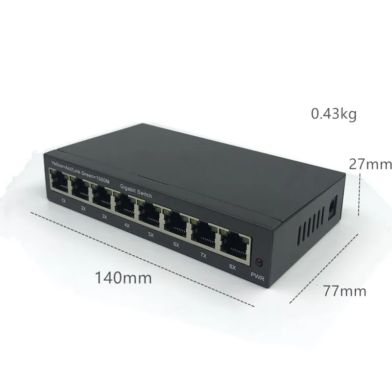 Management 8 Port 10/100/1000Mbps PoE Ethernet Switch Managed Switch With 2 Gigabit SFP Slots IGMP VLAN Management PoE Switch