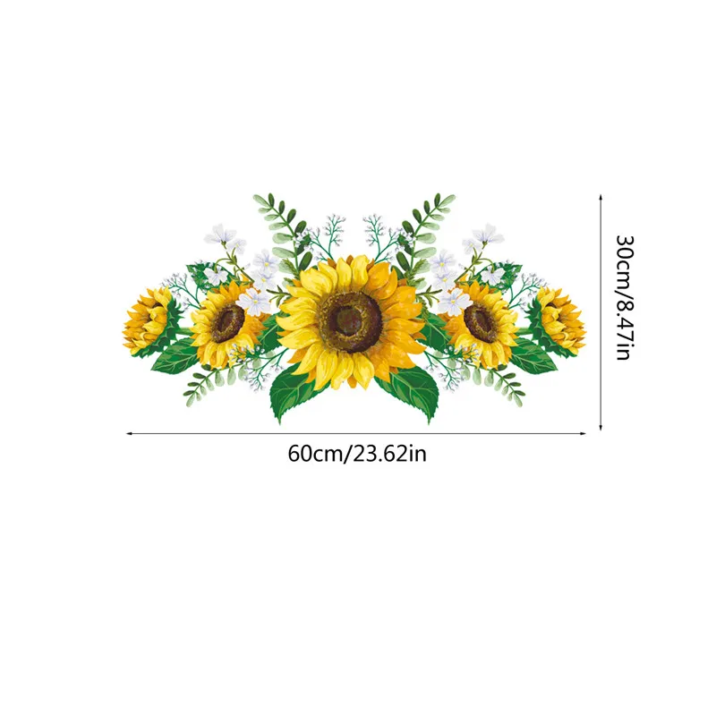 1PCS Abnehmbare Sonnenblumen Wand Aufkleber Küche Wasserdicht Aufkleber Wand Aufkleber Für Kinderzimmer Wohnzimmer Schlafzimmer Dekoration – Detail 8