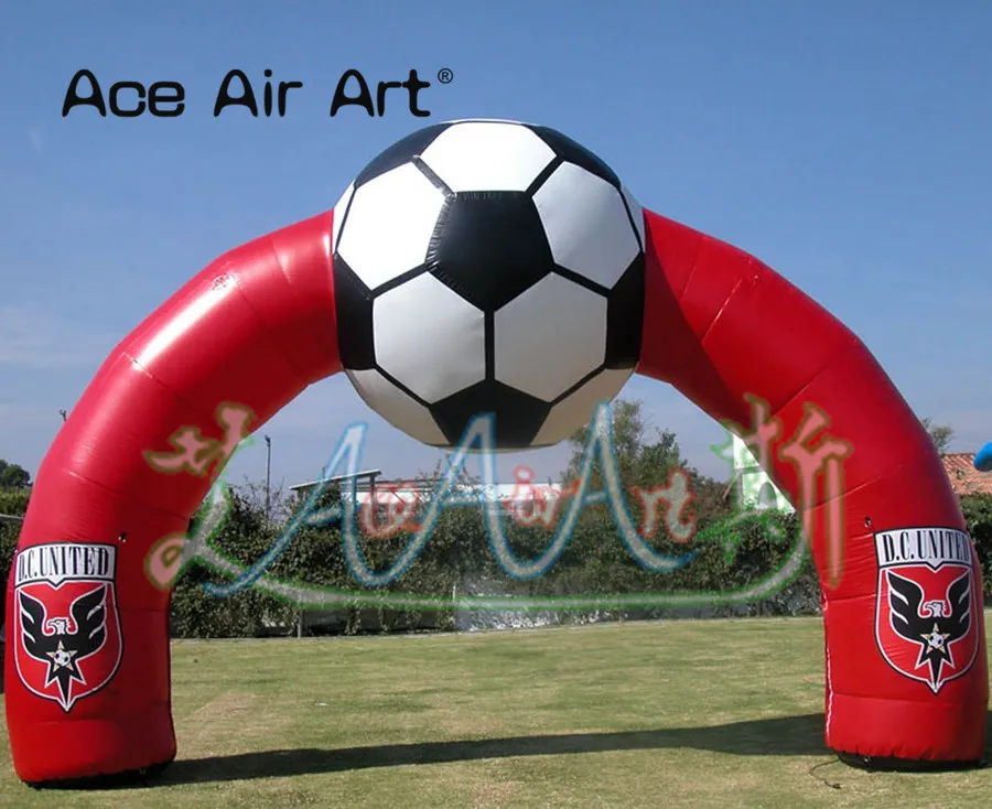 New Designed Inflatable Racing Gate,Inflatable Start/Finish Line,High Quality Arch Entrance with Football for US Soccer Race