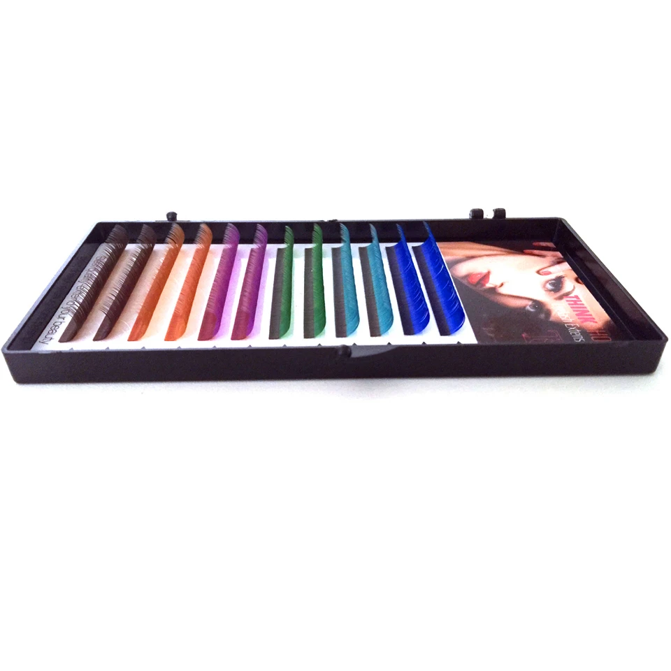 NEWCOME カラフルまつげエクステンション C D カール個別まつげレインボーカラーつけまつげエクステンションミンクシリオスメイクアップツール