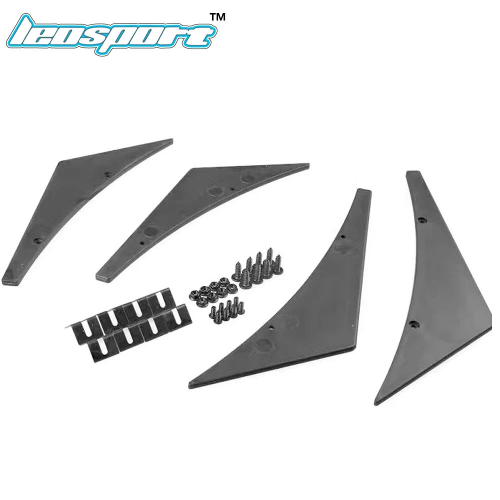 Leosport-Universal Fit Front Bumper Lip Splitter Fins Body Spoiler Canards Valence difuser