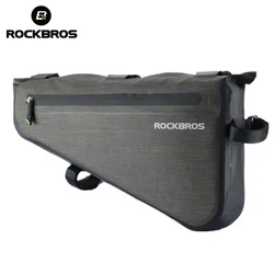 ROCKBROS-bolsa triangular para bicicleta de montaña y carretera, reflectante a prueba de lluvia alforja, ajustable y portátil, accesorios para bicicleta, 8L