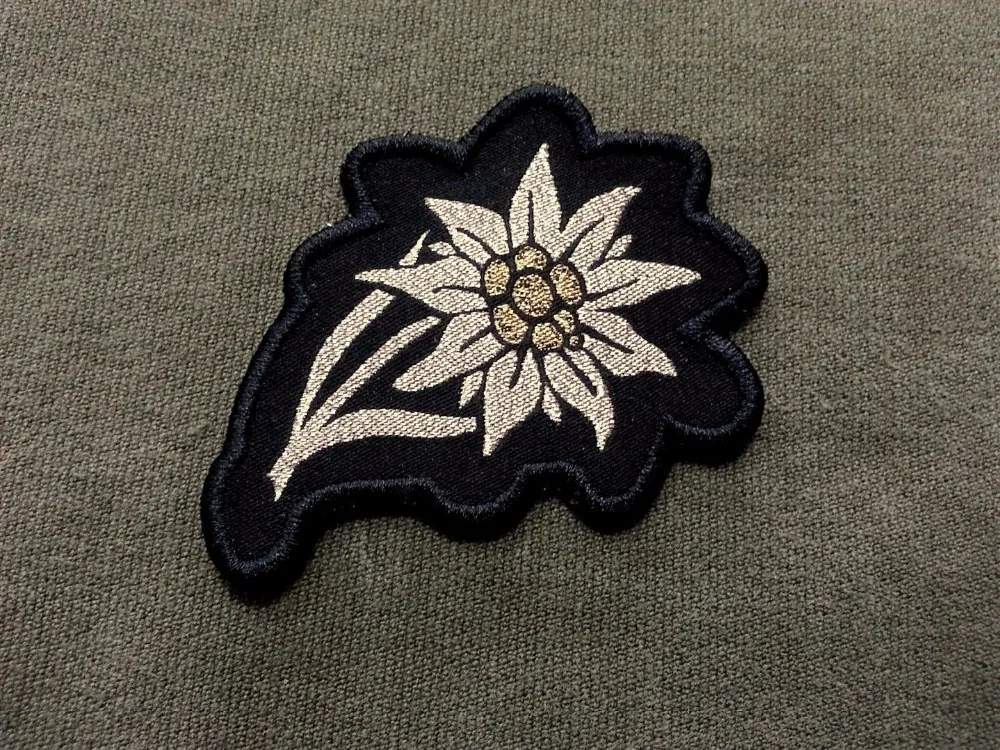 Niemiecka armia Edelweiss Tkana naszywka do przyszywania