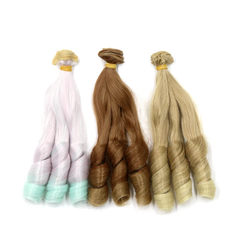 Msiredoll bjd wig Accessories 1piece 20*100CM doll hair for 1/3 1/4 1/6 1/12  Gradient Color Curly bjd wigs diy Free shipping