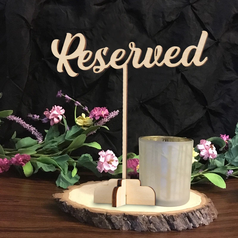 

5p Reserved Sign Reserved Wedding Sign Freestanding Reserved Table Sign Wood Reserved Table Sign Wedding decor table 7 in. tall