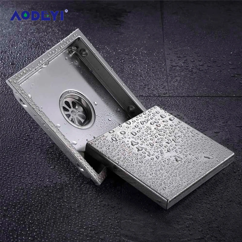 AODEYI Floor Drain Tile Insert Square Floor Waste Grates Bathroom Shower Drain 110 x 110MM And 150x 150MM 304 Stainless Steel