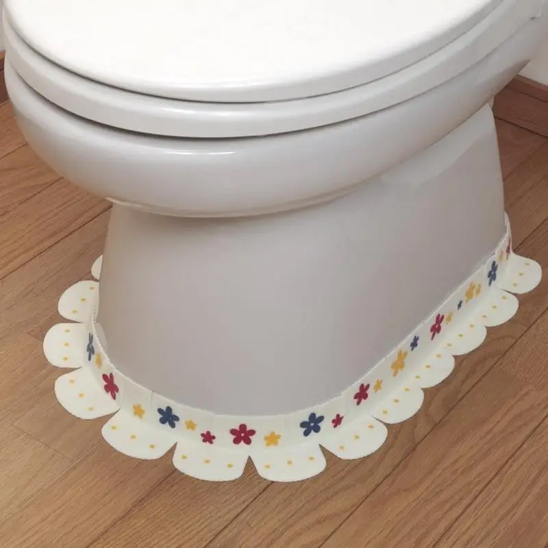 2pcs/lot beatiful wash reuseable anti smelly toilet decorative toilette skirting board also for glass wall decorative sticker