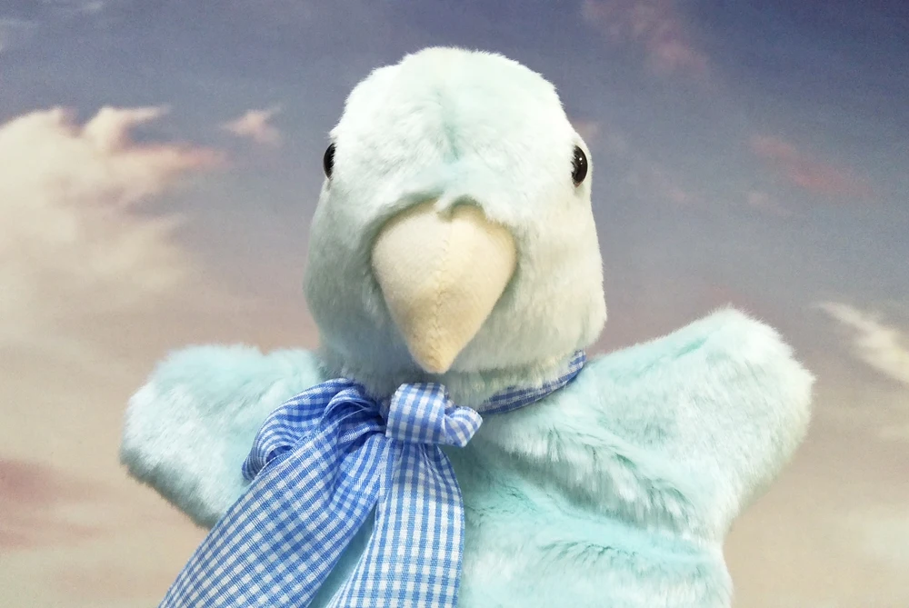 Bird With Bow Tie Children Hand Puppet Stuffed Plush Toy