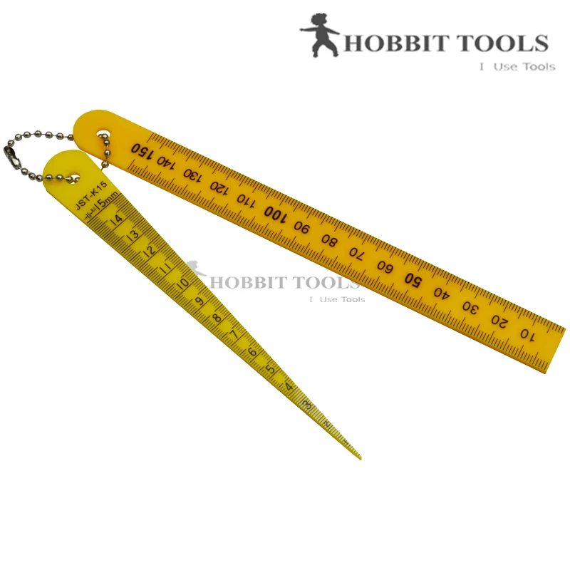 2Pieces/Set Japanese PMMA Taper Gauge 1-15mm Toper Weld Gauge ruler with Straight Scale Inspection Kegelmessgerat