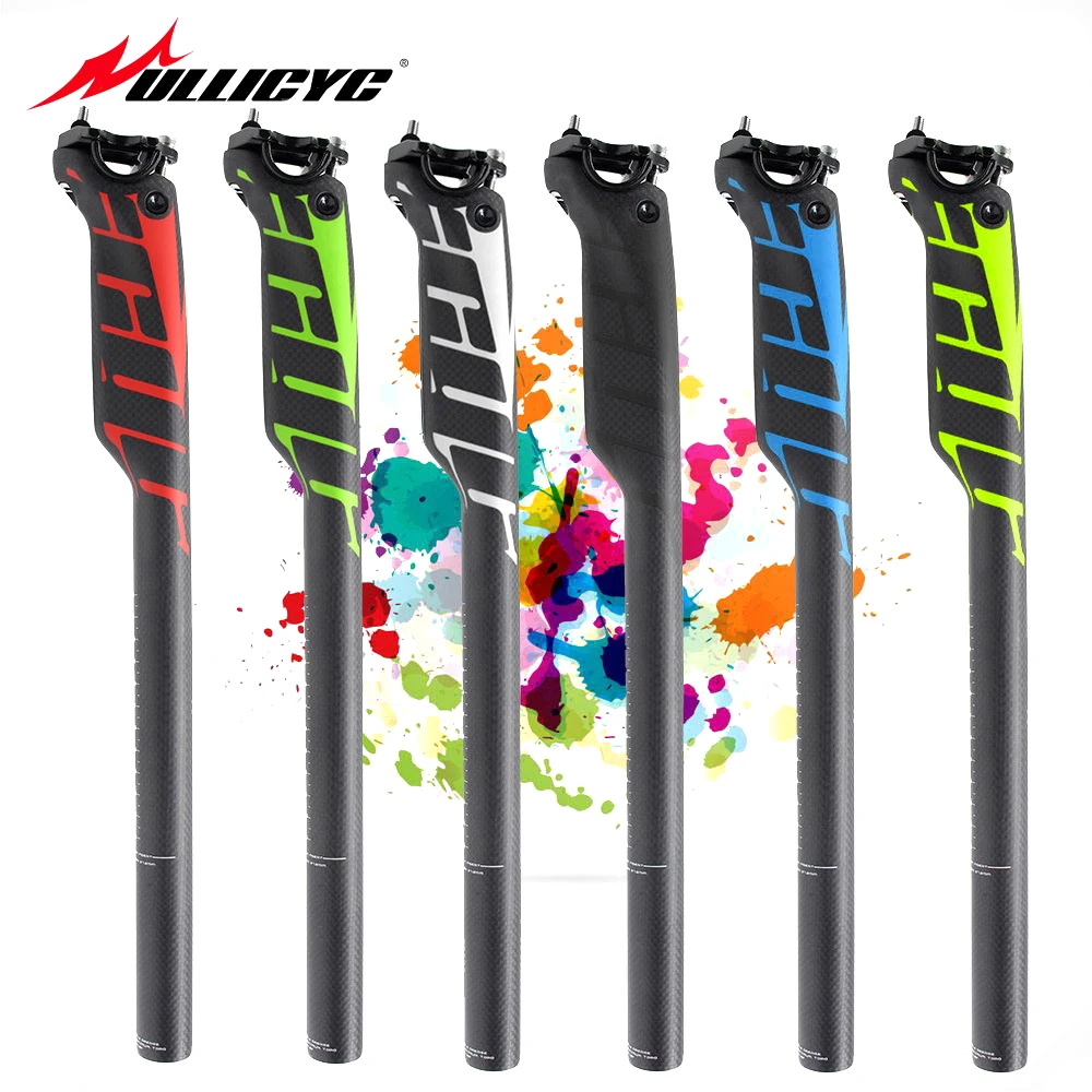 Newest Full Carbon Fiber Seatpost for Mountain Bike, Bicycle Seatposts, Road MTB Parts, 27.2、30.8、31.6*350,400mm Offset ZG308