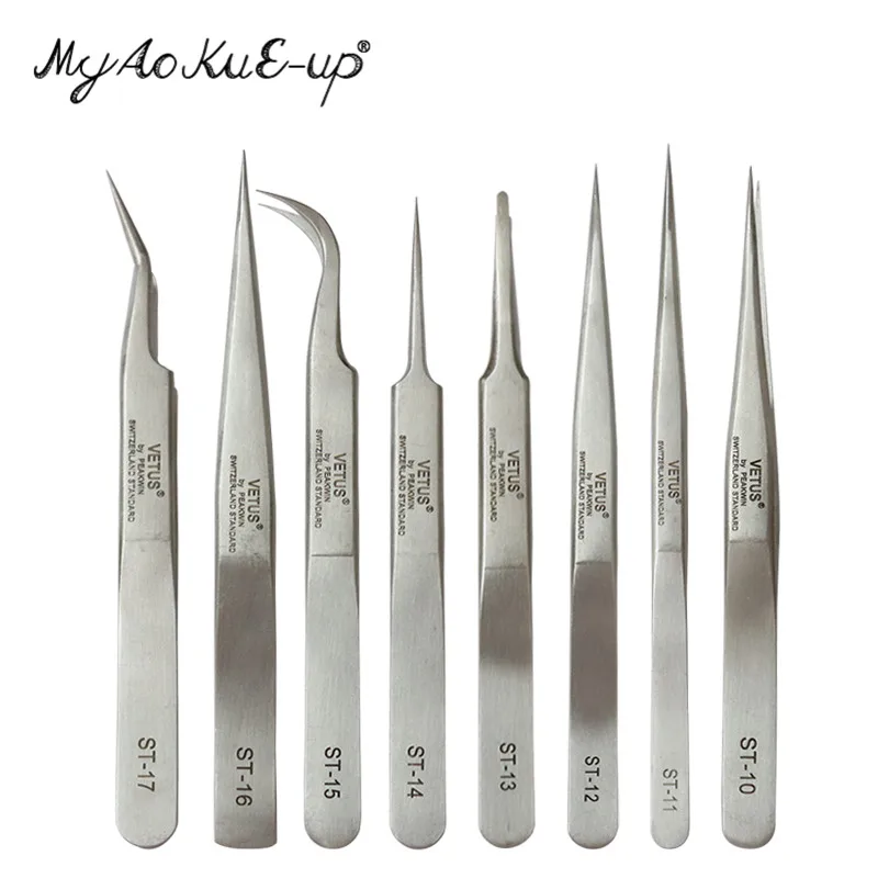 Anti-static ST vetus tweezers 1pcs Original Tweezers for Eyelash Extensions Stainless Steel ST-10/11/12/13/14/15/16/17 Tweezers