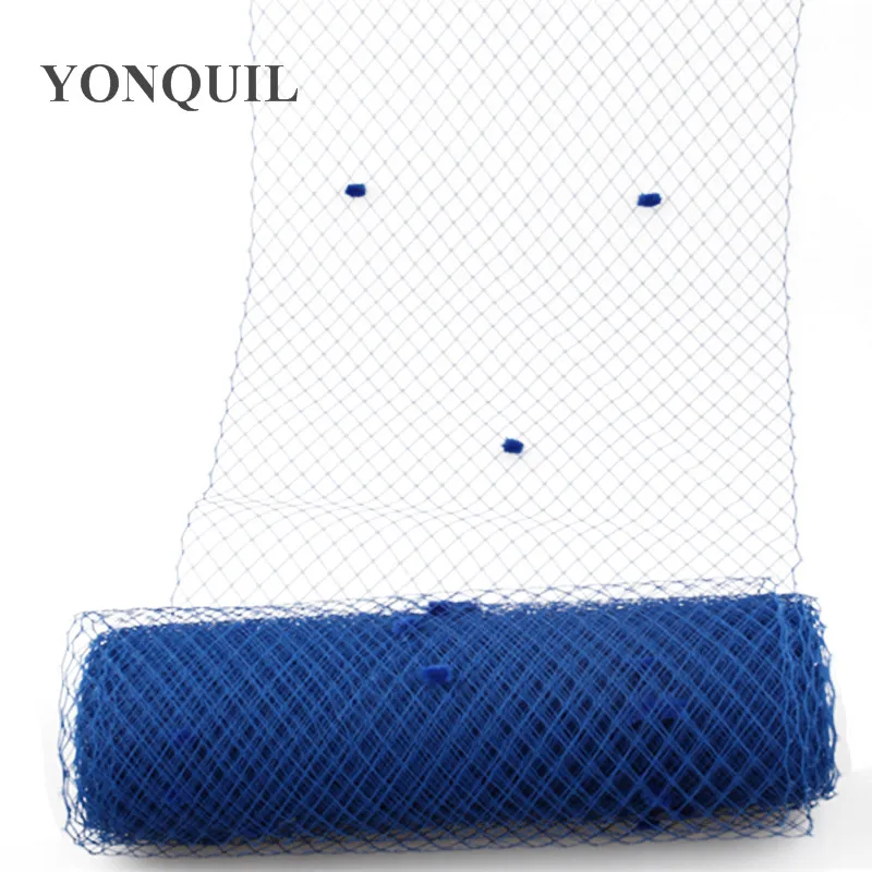 

Blue Or 22 Colors Dot Birdcage Veils 25CM Width For Fascinator Mesh DIY Hair Accessory Hat Netting Fabric Material 5 Yard/Lot