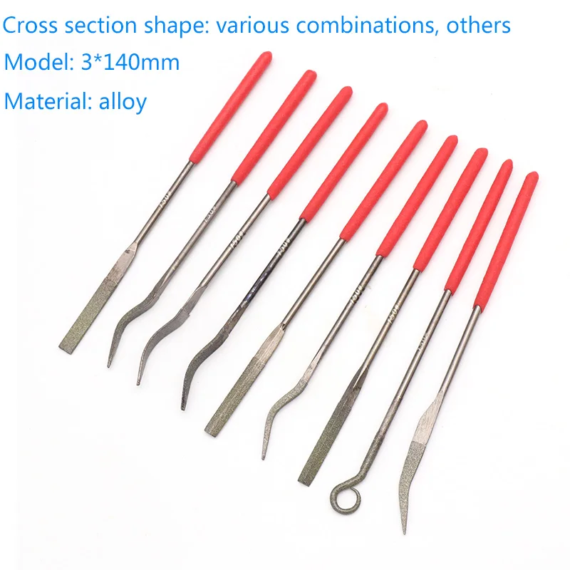 10 Stuks 3X140Mm Diverse Bocht File Grit 150 Mini Rasp Diamond Naald File Set Reparatie Tool Hout slijpen Hand File Gereedschap