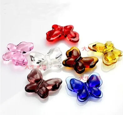 10pcs/lot Beautiful 32*25mm Crystal Multicolor Butterfly Shape Glass Beads Curtain Accessories For Home Decoration