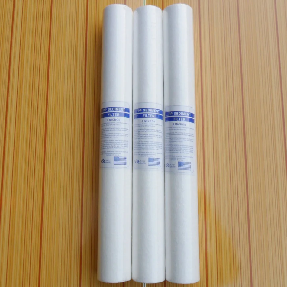 3 stks/partij PP Sediment Filter 20 "5 Micron Polypropyleen Vervanging PP Filter Cartridge Katoen Filter