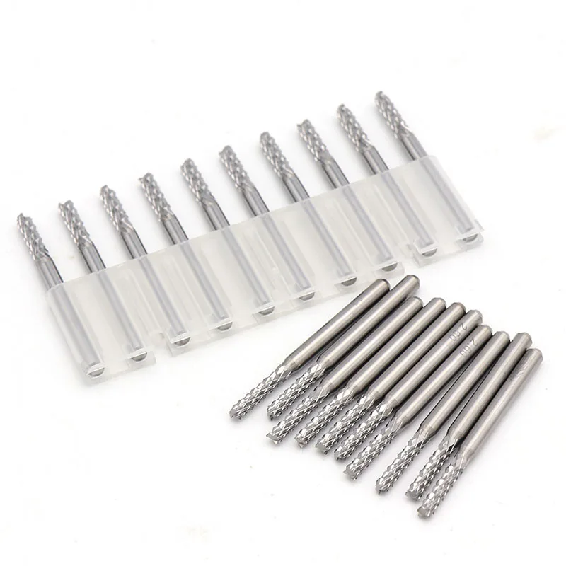 1/10pcs 1-3.175mm PCB Corn Milling Cutter Tungsten Carbide Edge Wood CNC Router Bits End Mill Cutting For Engraving machine