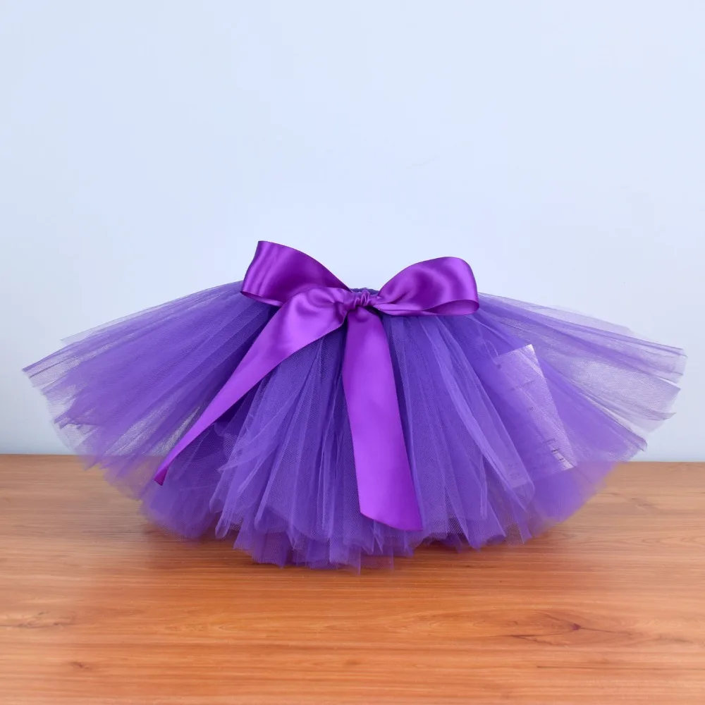 Purple Baby Girls Fluffy Tutu Skirt & Headband Set Newborn Photo Prop Costume Infant Birthday Tulle Tutus Outfit  For 0-12M