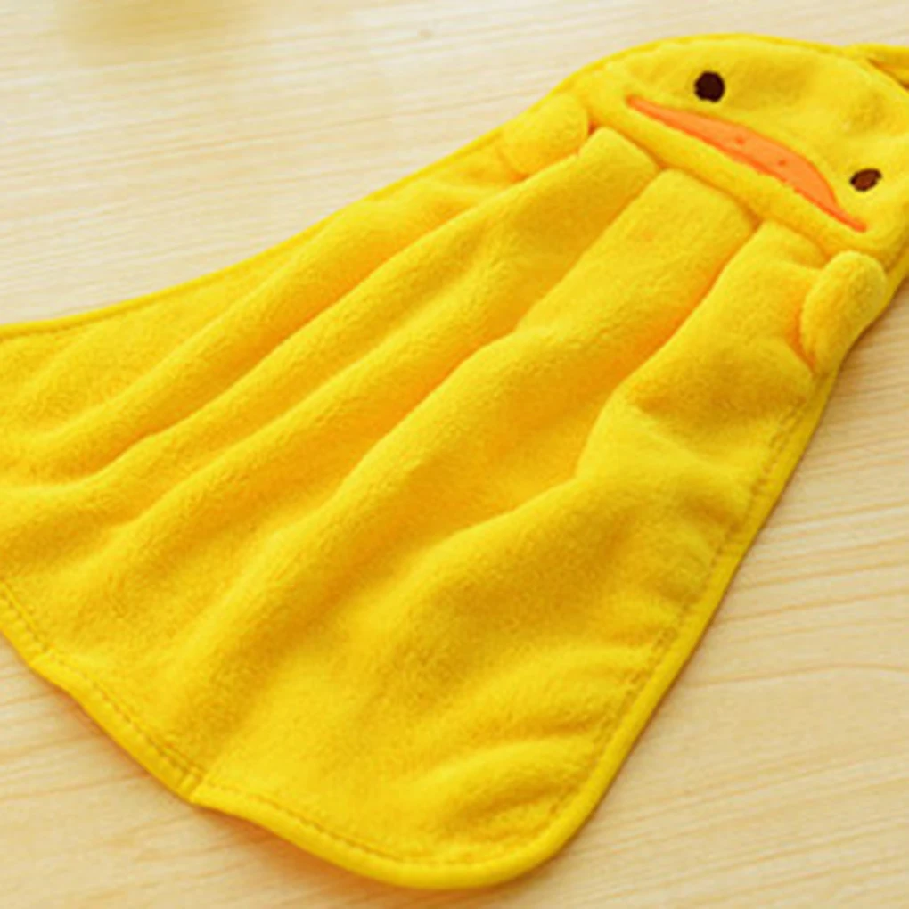 Serviette de séchage des mains en microcarence pour enfants, joli dessin animé, tissu en peluche doux pour enfants, serviette suspendue absorbante,