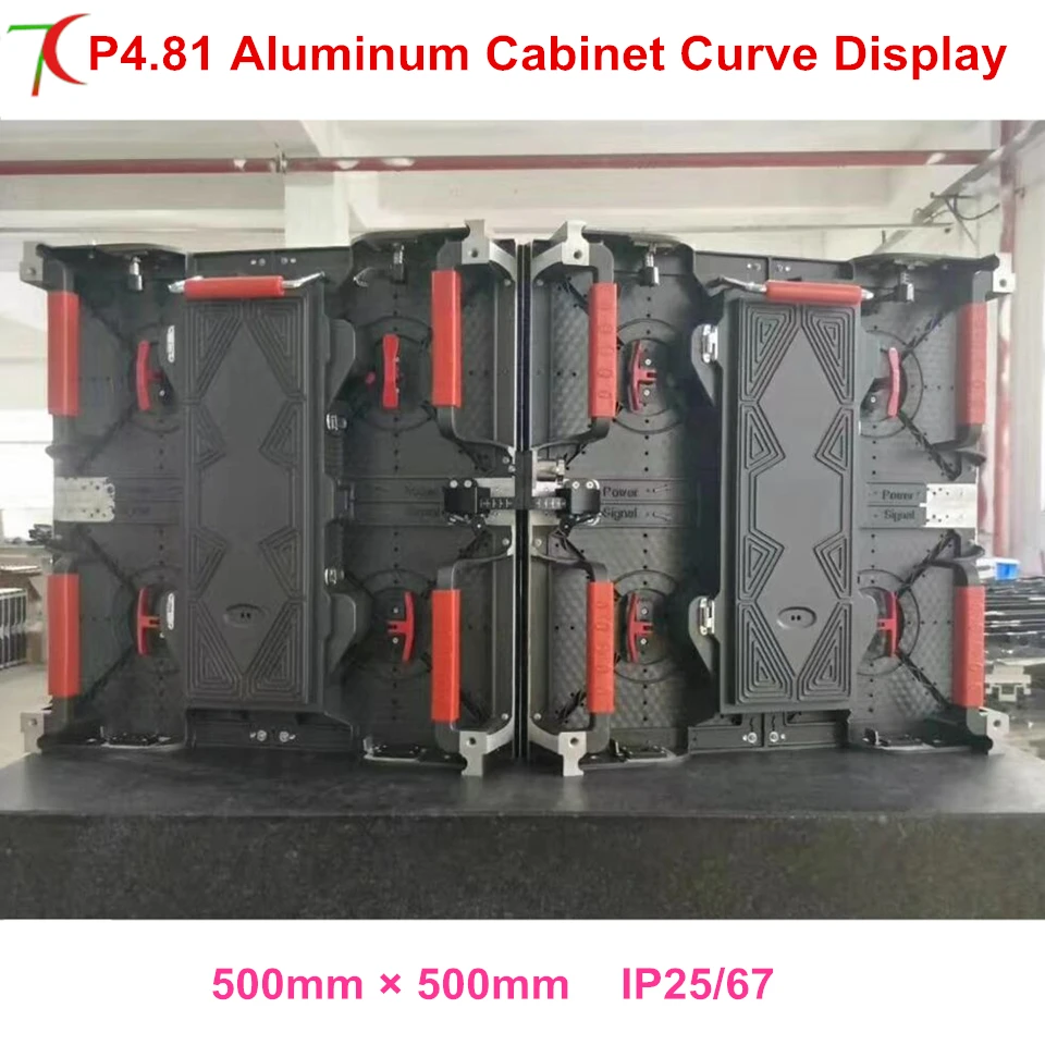 

Curve led screen P4.81 500*500mm waterproof die-casting aluminum rental cabinet display