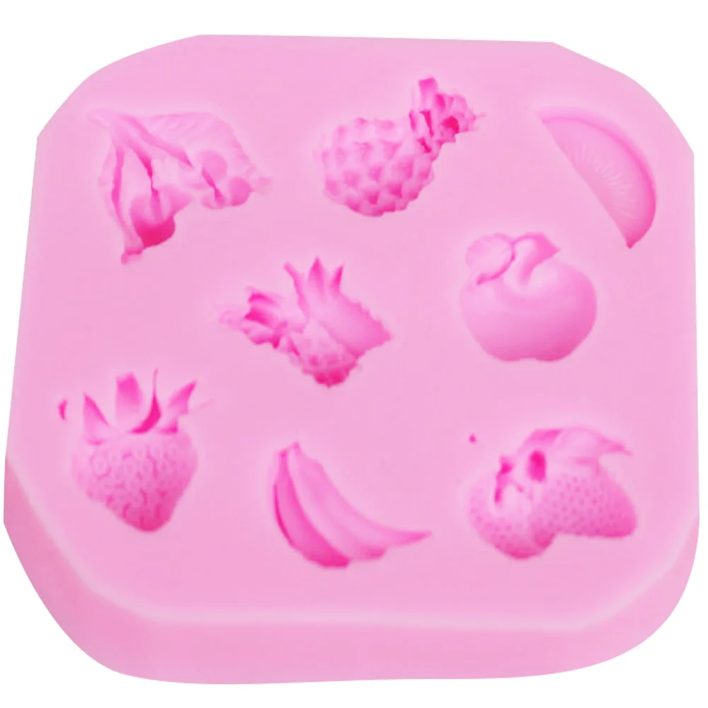 M279 Pineapple Banana Strawberry Cherry Apple Kiwi Fruit Chocolate Cake Decorating Tools DIY Fondant Silicone Mold
