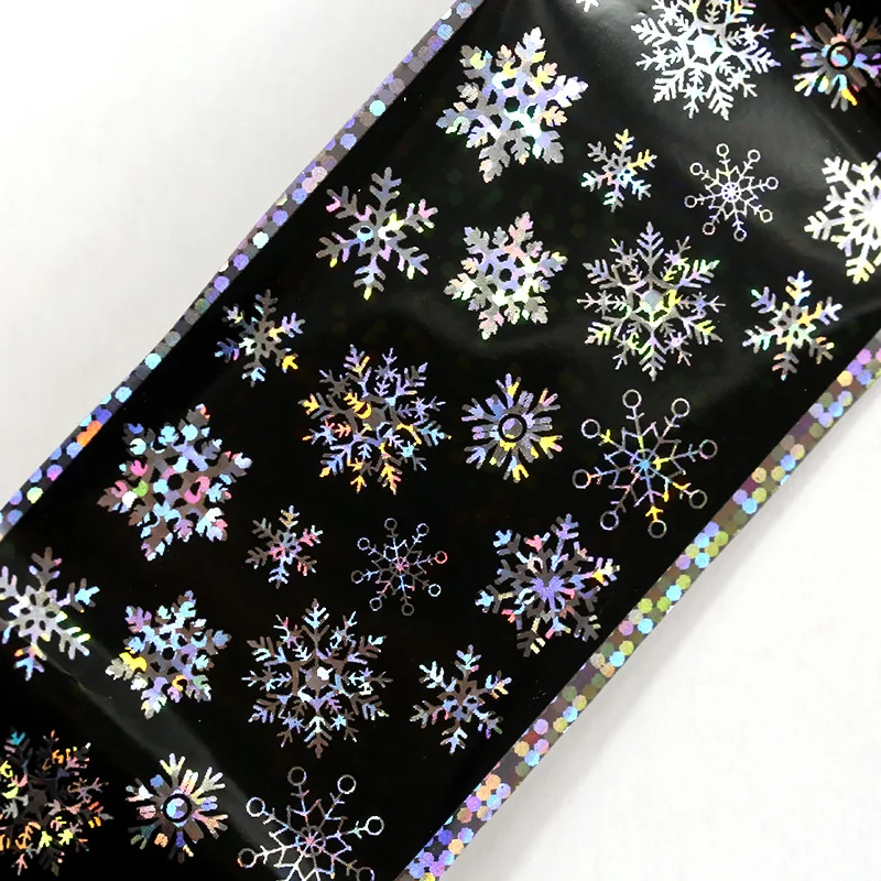 4*100cm Christmas Theme Nail Foil 3D DIY Snowflakes Manicure Nail Art Transfer Starry Sticker Nail Decorations Accessories