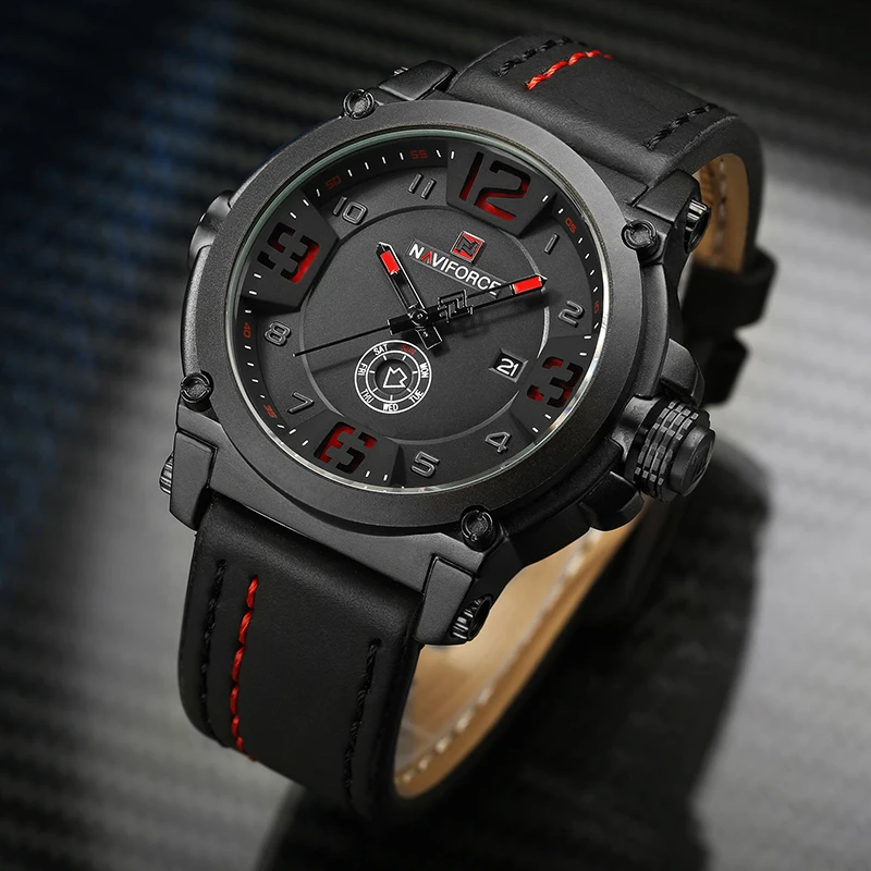 Top Brand Luxury NAVIFORCE Men Sports Watches Men\'s Army Military Leather Quartz Watch Male Waterproof Clock Relogio Masculino