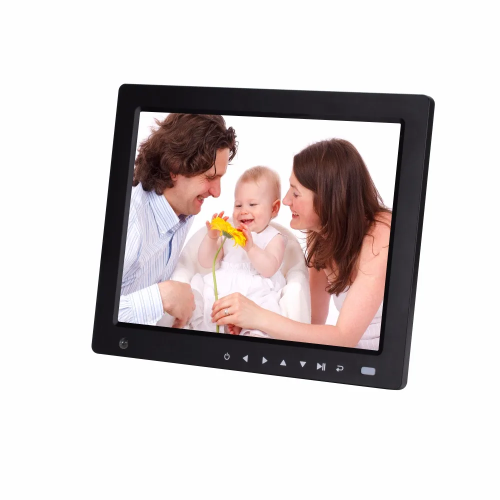 10 inch motion sensor body sensor touch buttons infront 4X3 ratio play picture video music calendar digital photo frame player