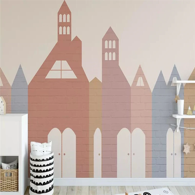 Decorative wallpaper American  style brick art house background wall painting