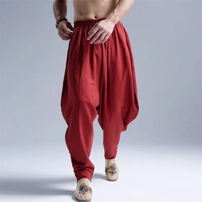 Cotton Linen Loose Full Length Trousers Man Summer Autumn 2024 New Elastic Waist Harem Pants Large Size M-5XL 6XL Casual Pants