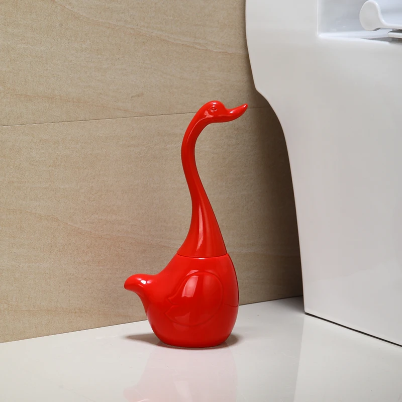 Hot Sale ceramic Plastic High quality Swan toilet brush holder Creative bathroom Funny Household Cleaning Tool cleaning brush