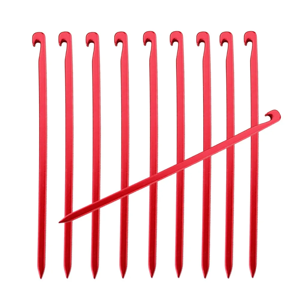 10Pcs/lot 16cm Aluminum Alloy Tent Pegs Garden Stakes Ground Nail Heavy Duty Hammock Camping For Guyline Awning Canopy Flysheet