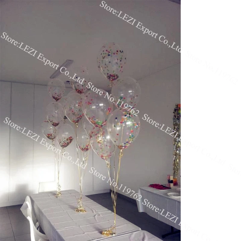 CHLEZI New 10 Pcs / lot 12 inch transparent confetti balloon Birthday Wedding Party Decorative Balloon Popular popular wholesale