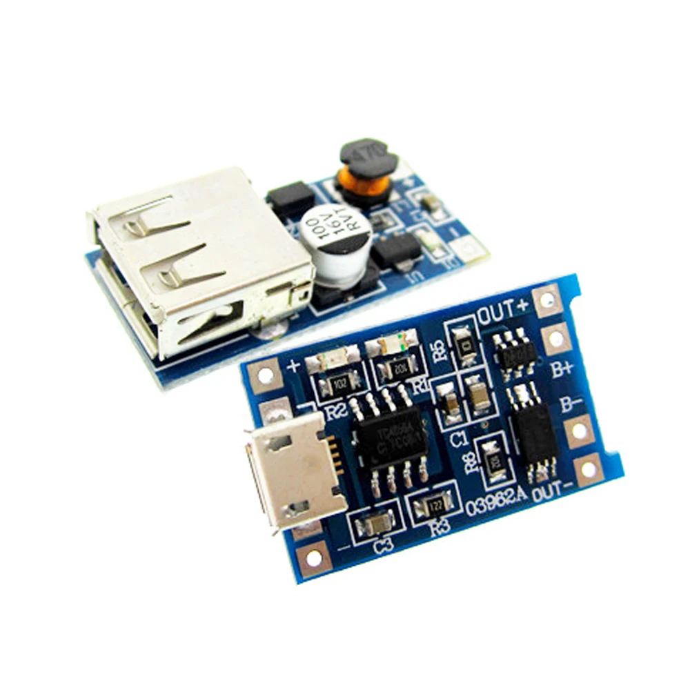 0.9V~5V 600MA USB Output charger Mini DC-DC Boost Converter +1a lithium battery charging TP4056 with protection one plate modul