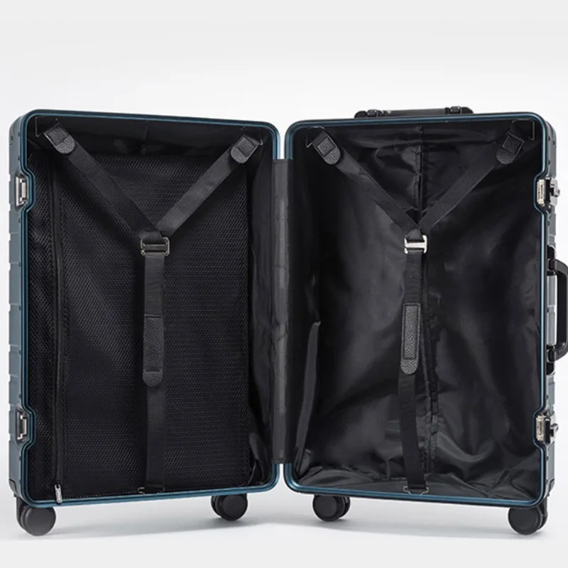 Barato 20 "24" 28 "polegadas mala 100% alumínio completo bagagem de viagem girador carry-on mala trole saco de viagem mala sobre rodas