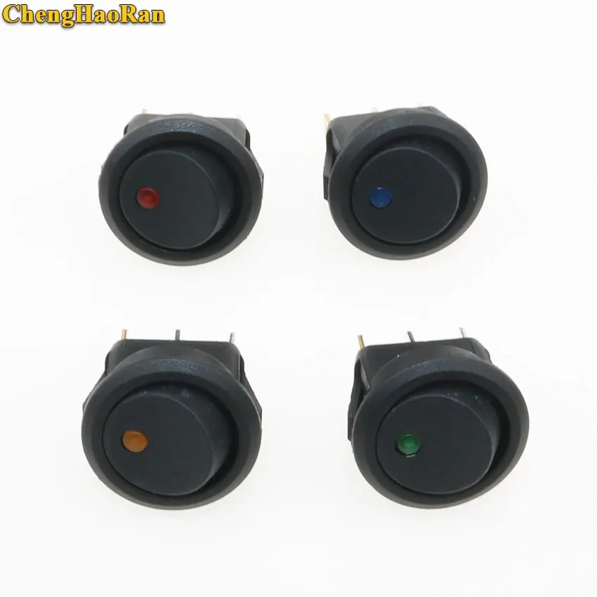 ChengHaoRan 4PCS 20A 12V DC  W/ Led Dot Light 3 pin ON-OFF Rocker Switch LED illuminated Car Dashboard Dash Boat Toggle